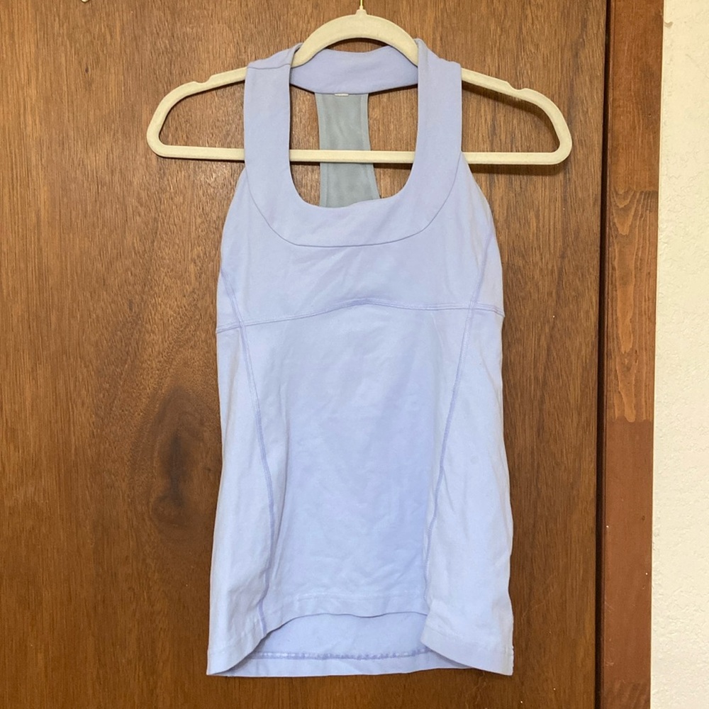 Lululemon Periwinkle Racerback Tank Top Pastel Blue EUC